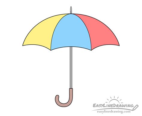 How To Draw An Umbrella Step By Step Easylinedrawing