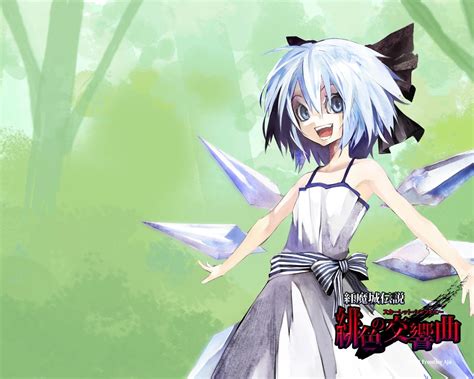 Touhou Blue Anime Koumajou Cirno Wings Hair Hd Art Akira