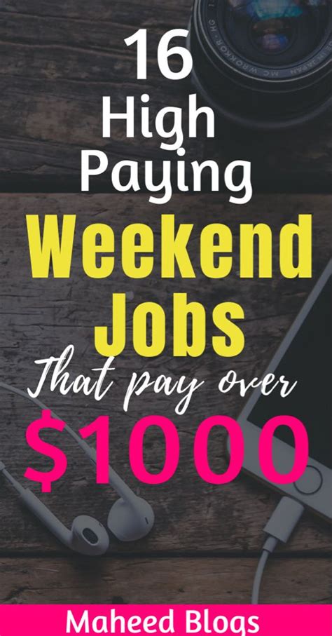16 high paying Weekend jobs extra cash $1000- Maheed Blogs in 2020 ...