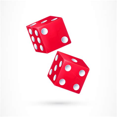 Illustration Of Two Red Dice With White Dots Number Dots