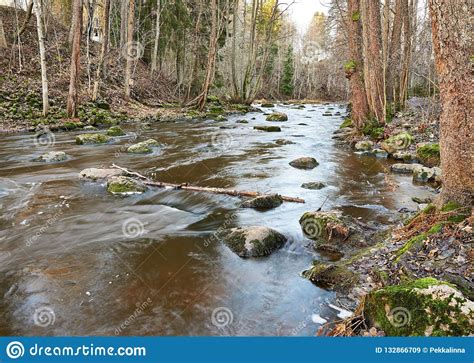 Autumn Scenery In River Stock Image Image Of Streaming