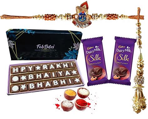 RakshaBandhan Gifts For Bhai And Bhabhi Rakhi With Chocolates For