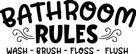 Bathroom Rules Wash Brush Floss Flush Funny Doormat Free Svg File