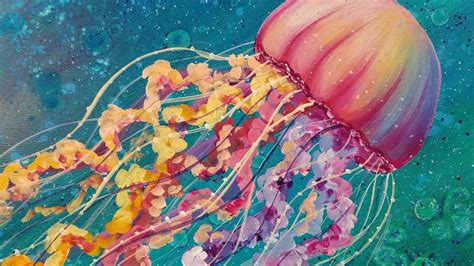 Jellyfish Acrylic Painting Tutorial Ocean Sea Life Live