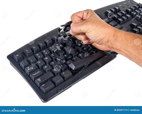Keyboard Smashed By Angry User Stock Photo Image Of Anger Button