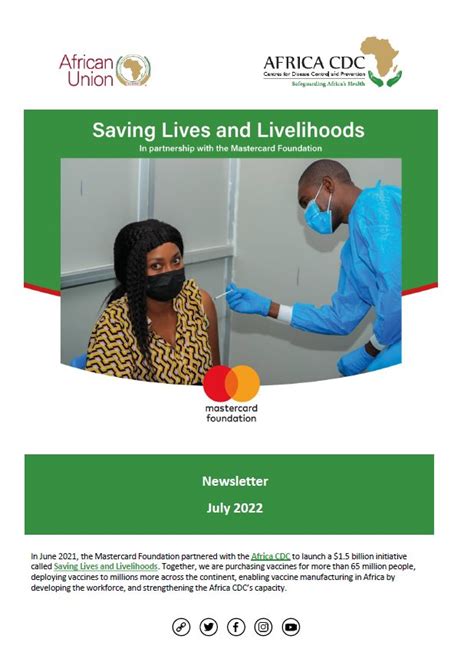 Africa Cdc Mastercard Foundation Saving Lives And Livelihoods Newsletter July 2022 Africa Cdc