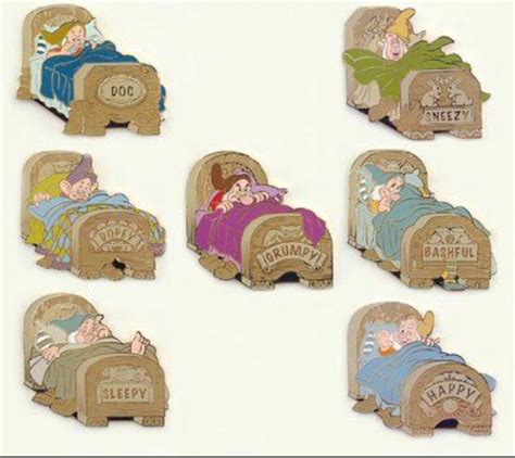 Snow White Dwarves Beds Rare Disney Pins Disney Pins Trading Disney