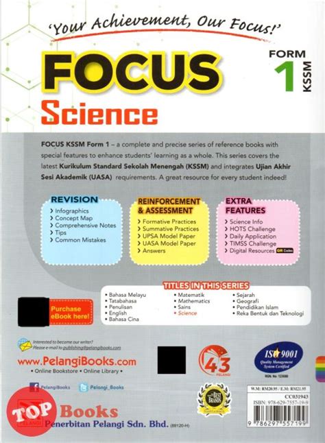 Topbooks Pelangi Focus Science Form 1 Kssm Dlp 2023