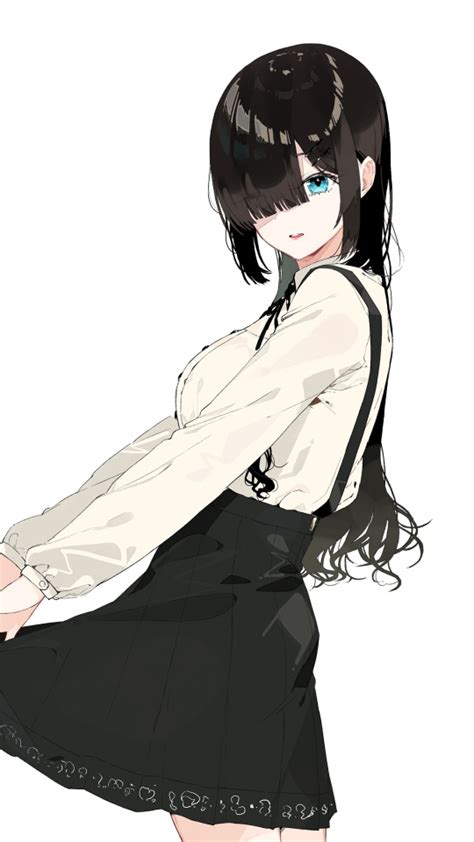 Download Wallpaper 540x960 School Uniform Cute Anime Girl Minimal