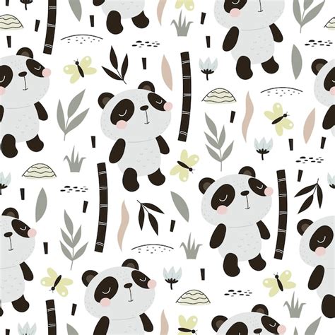 Premium Vector Funny Seamless Pattern Vector With Cute Cartoon