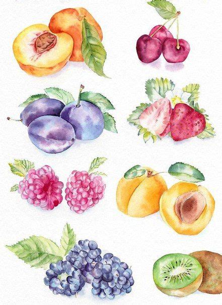 Fruits Aquarelle Акварельные иллюстрации Акварельные печати