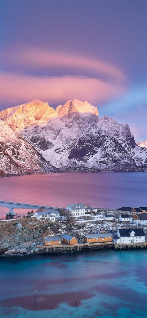 1125x2436 Norway Mountains Island Bridges Sunrises 4k Iphone Xsiphone