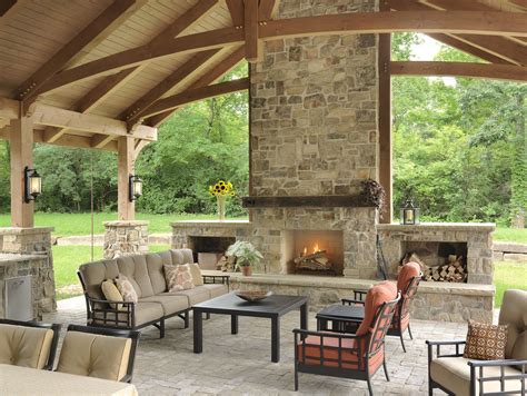 The Outdoor Living Space Includes Fabulous Millwork A Beautiful Stone Fireplace Which Co