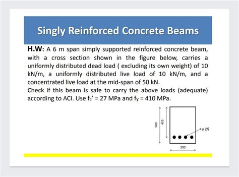 Solved Singly Reinforced Concrete Beams Hw A 6 M Span