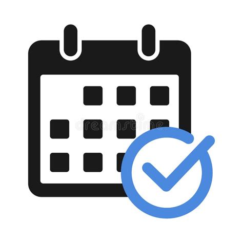 Calendar Icon With Check Mark Reminder Organizer Event Signs Stock