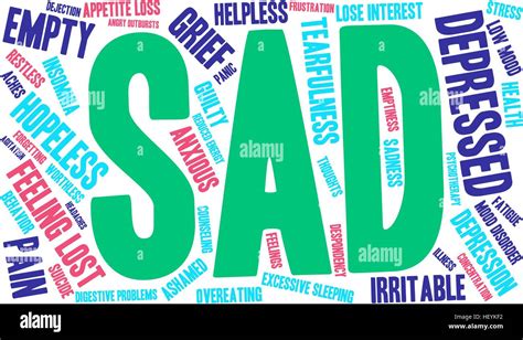 Sad Word Cloud On A White Background Stock Vector Image And Art Alamy