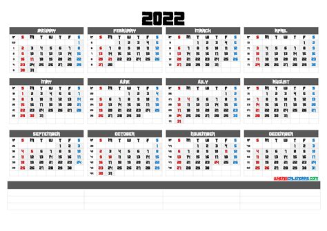 downloadable 2022 monthly calendar 6 templates