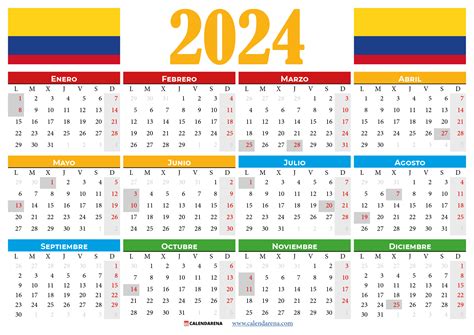 Calendario 2024 Colombia Con Festivos Pdf By Calendarena Medium