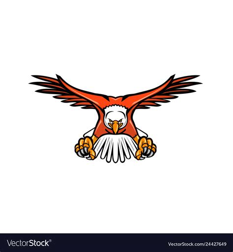 Bald Eagle Swooping Front Mascot Royalty Free Vector Image