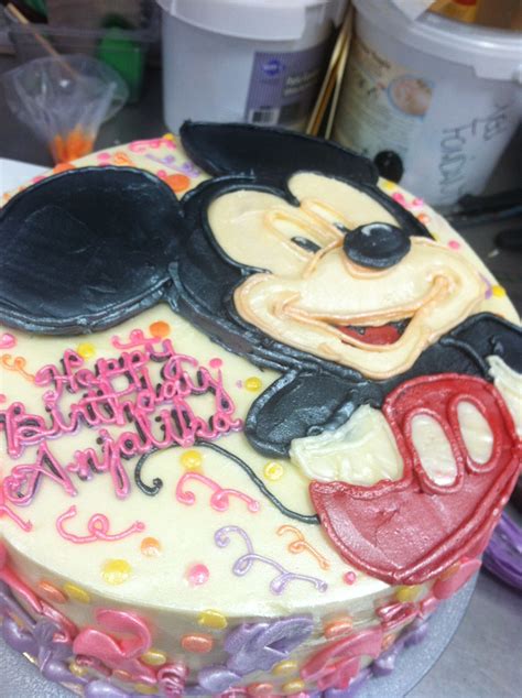 Cake Mickey Mouse Buttercream Birthday Cake Birthday Cake