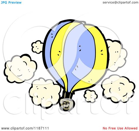 Cartoon Of A Flying Hot Air Balloon Royalty Free Vector Illustration