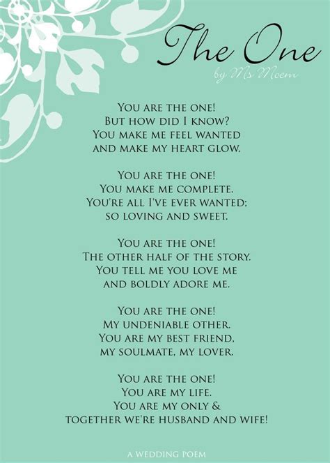 Quotes About Wedding The One Love Poems Wedding Wedding Poems