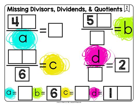 Math Tiles Missing Divisors Dividends And Quotients Teacher Thrive