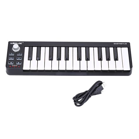 A teensy (arduino clone) powered velocity sensitive usb midi keyboard with sustain pedal. High Quality 25 Keys MIDI Keyboard Portable Velocity ...