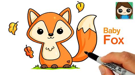 How To Draw A Baby Fox Easy 🍁 Cute Fall Animal Art