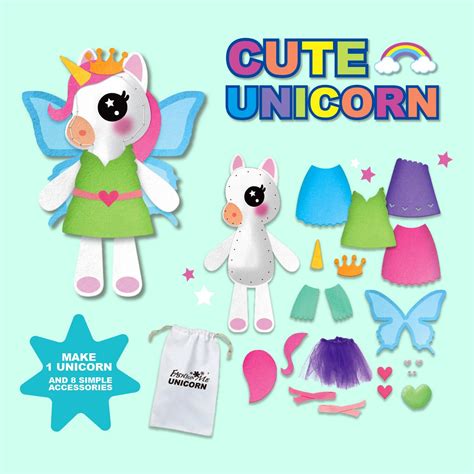 Make Your Own Unicorn Toys Animal Sewing Kit For Kids Art And Craft