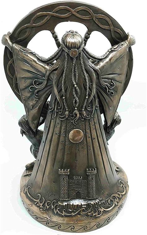 Celtic North Star Moon Goddess Arianrhod Figurine Cosmic Wheel Of The