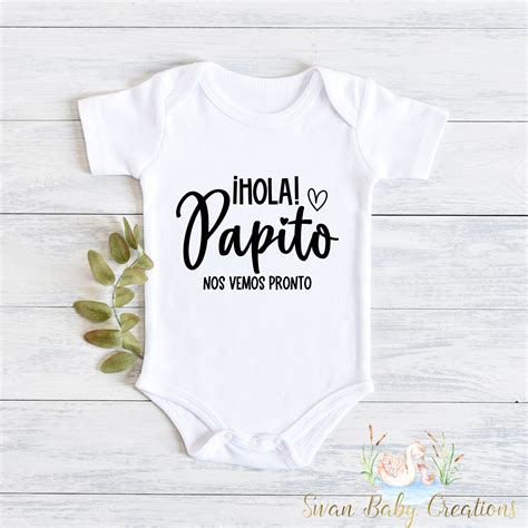 Hola Papito Onesie Spanish Pregnancy Announcement To Husband Etsy