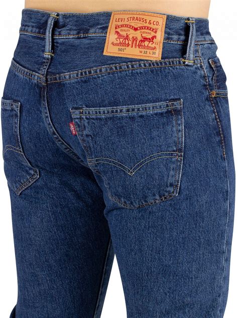 levi s stonewash 501 original fit denim jeans in blue for men lyst