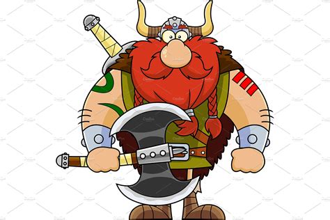 Viking Cartoon Character Photoshop Graphics Creative Market