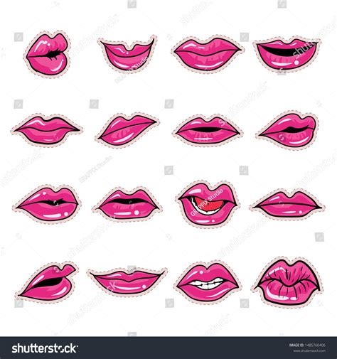 Hot Red Lips Sexy Sensual Sticker Stock Vector Royalty Free 1485760406 Shutterstock