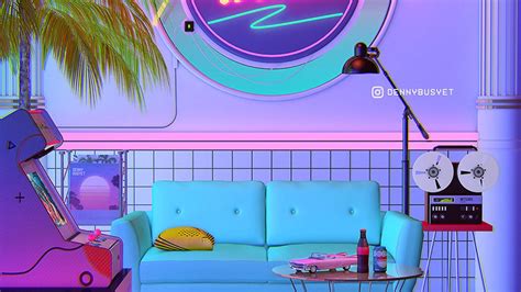 Synthwave Room Ideas 74 Photo