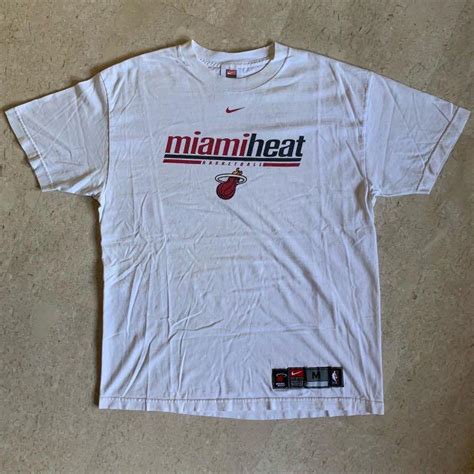 Vintage Nike Center Swoosh Miami Heat Tee Mens Fashion Tops And Sets
