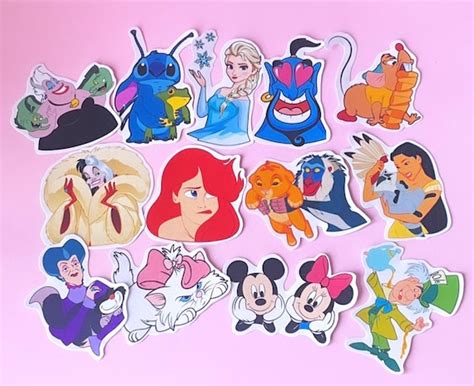 Disney Character Stickers Disney Ariel Stitch Mickey Mouse Etsy