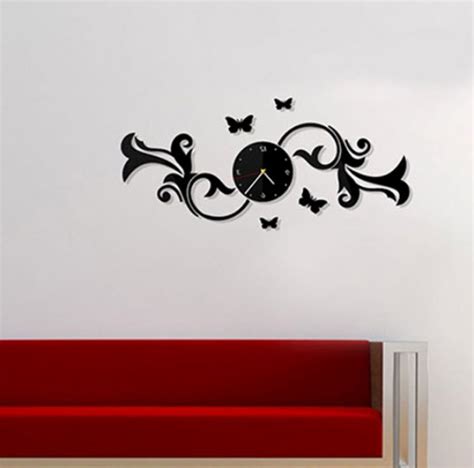 Wall Clock With Butterflies On A Branch File Cdr And Dxf Free Vector