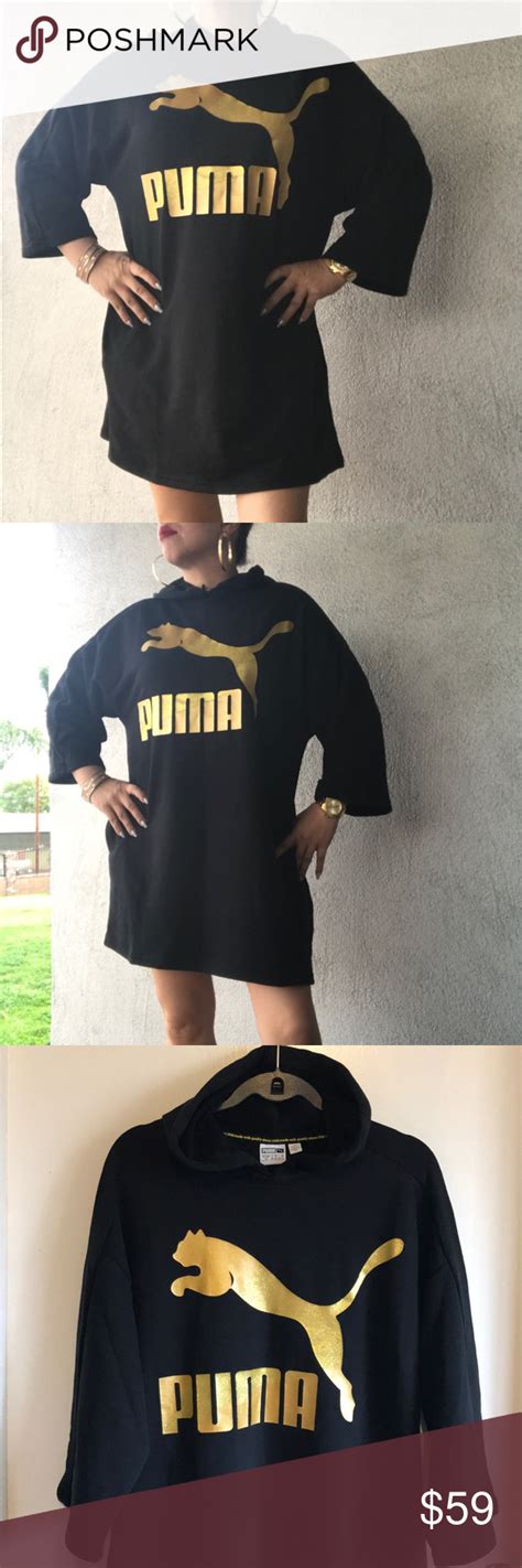 Nwt Puma Glam Oversized Hooded Dress Sz Large Hooded Dress Fashion