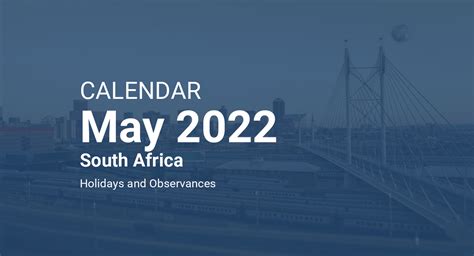 May 2022 Calendar South Africa