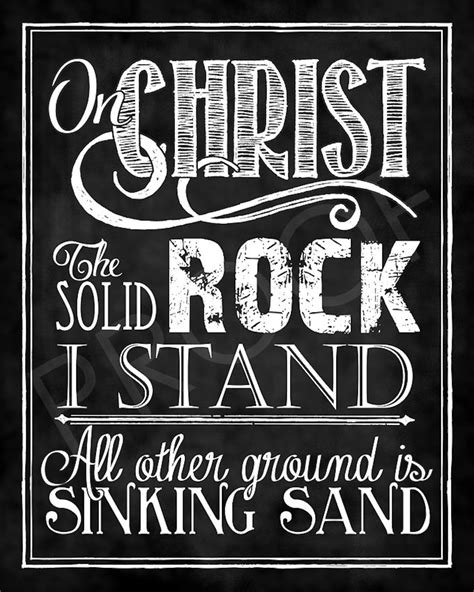 Hymn On Christ The Solid Rock I Stand Chalkboard Etsy