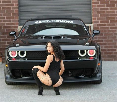 Pin By Joseph R Luna On Diablo Challengers Sexy Cars Car Girls Dodge Challenger Srt Hellcat