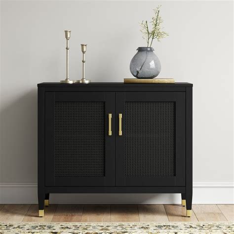Duxbury Black Accent Cabinet With Gold Feet Threshold Image 2 Of 4