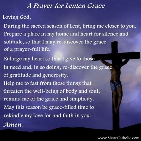A Prayer For Lenten Grace Holy Week Prayer Lent Prayers Prayers