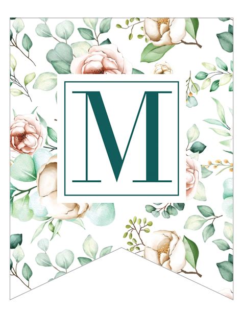 Free Printable Traditional Floral Banner Letters World Of Printables