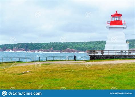 Neils Harbour Lighthouse In Cape Breton Stock Image Image Of America
