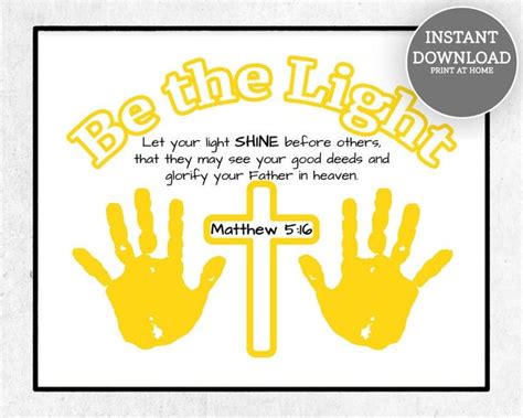 Christian Homeschool Printable Be The Light Bible Verse Etsy In 2021