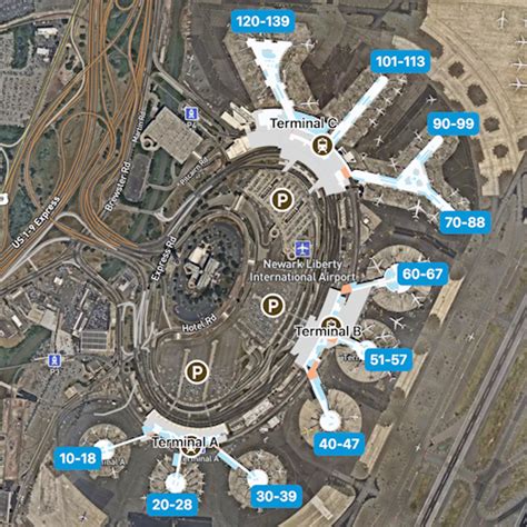 Newark Liberty Airport Map Guide To Ewrs Terminals
