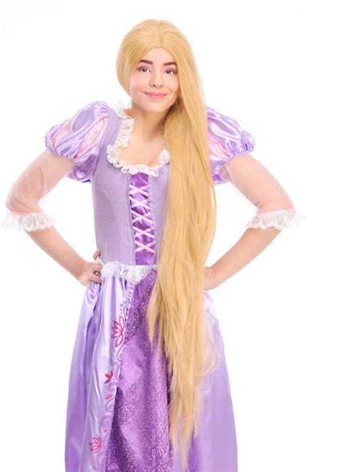 Ladies Extra Long Blonde Rapunzel Fancy Dress Wig